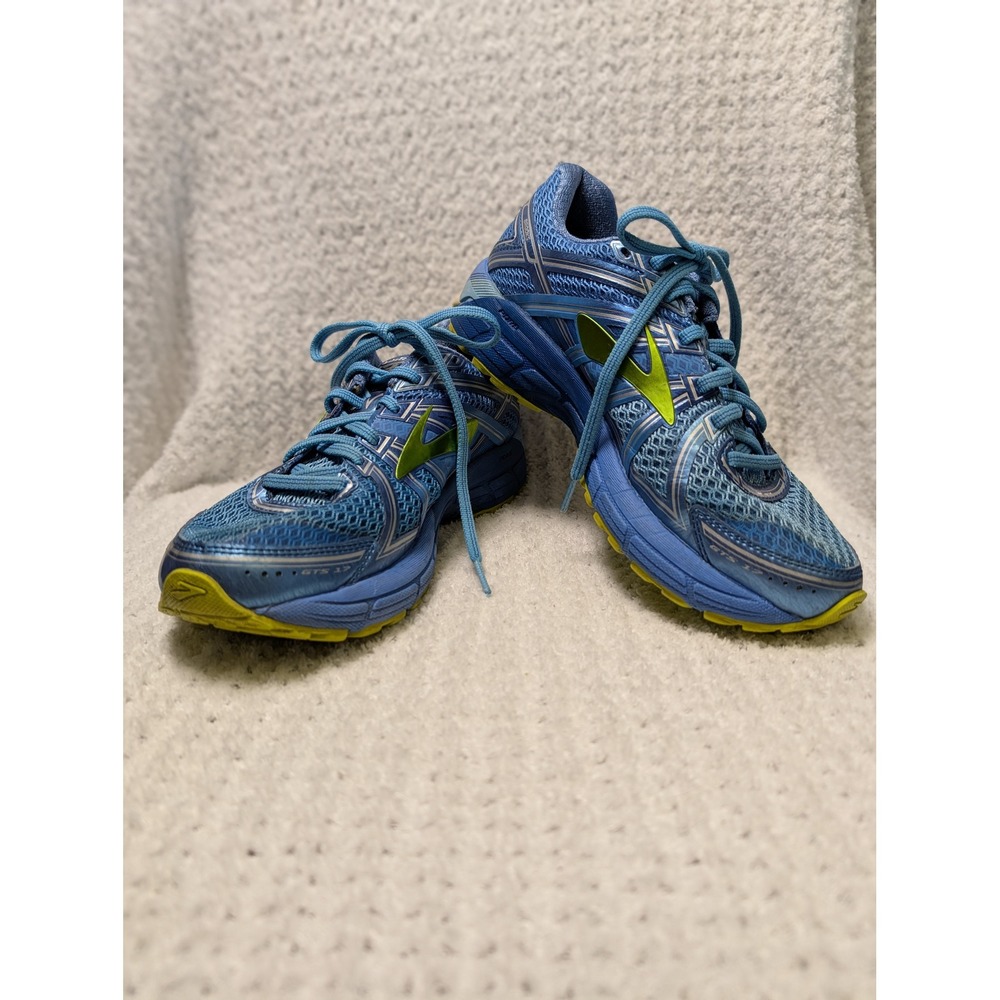 Brooks Adrenaline GTS 17 Womens Running Shoes Blue Lime Green 1202311B458 Size 8